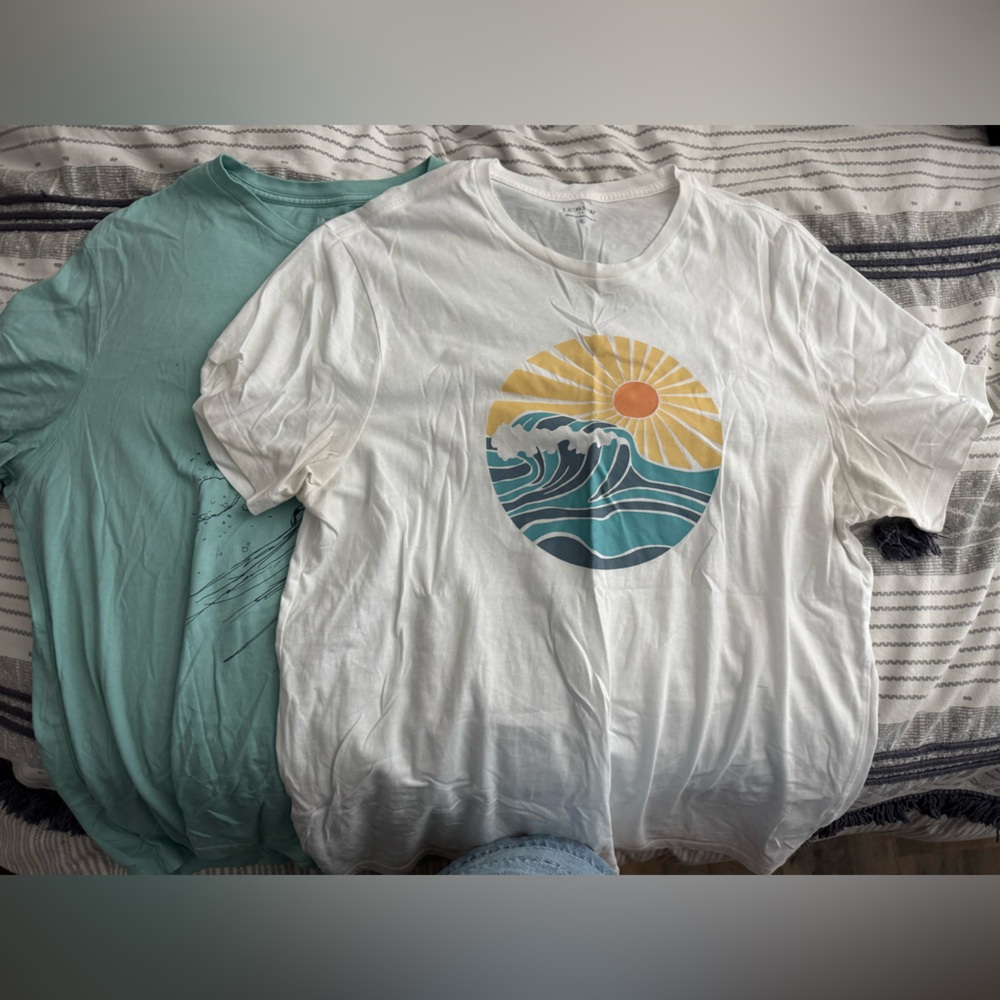 Set of 2 J. Crew White Graphic Tees